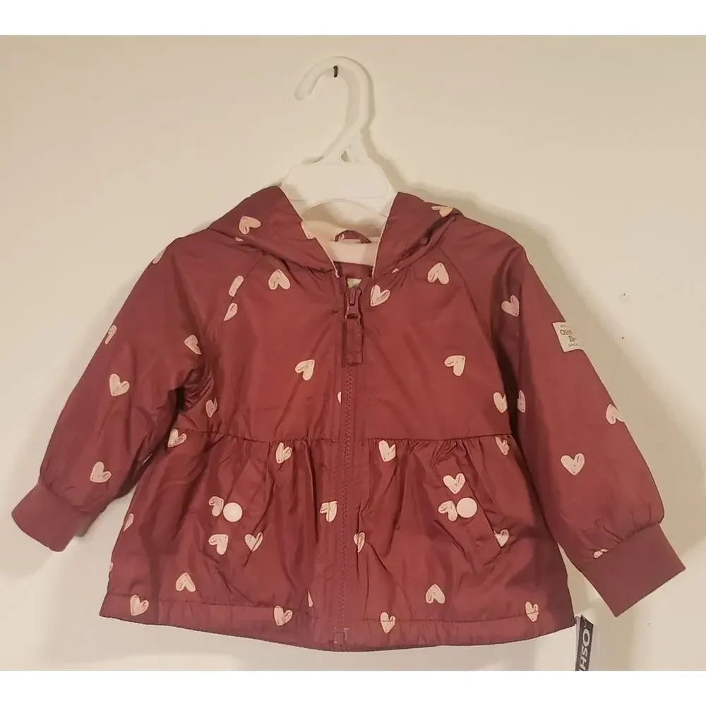 Oshkosh B'Gosh 12 Months Jacket‎ Heart Print Two-tone Pink NWT